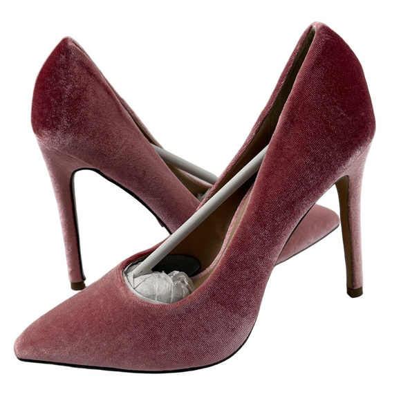 bebe Shoes - Bebe Velour Pink Heels Size 7
